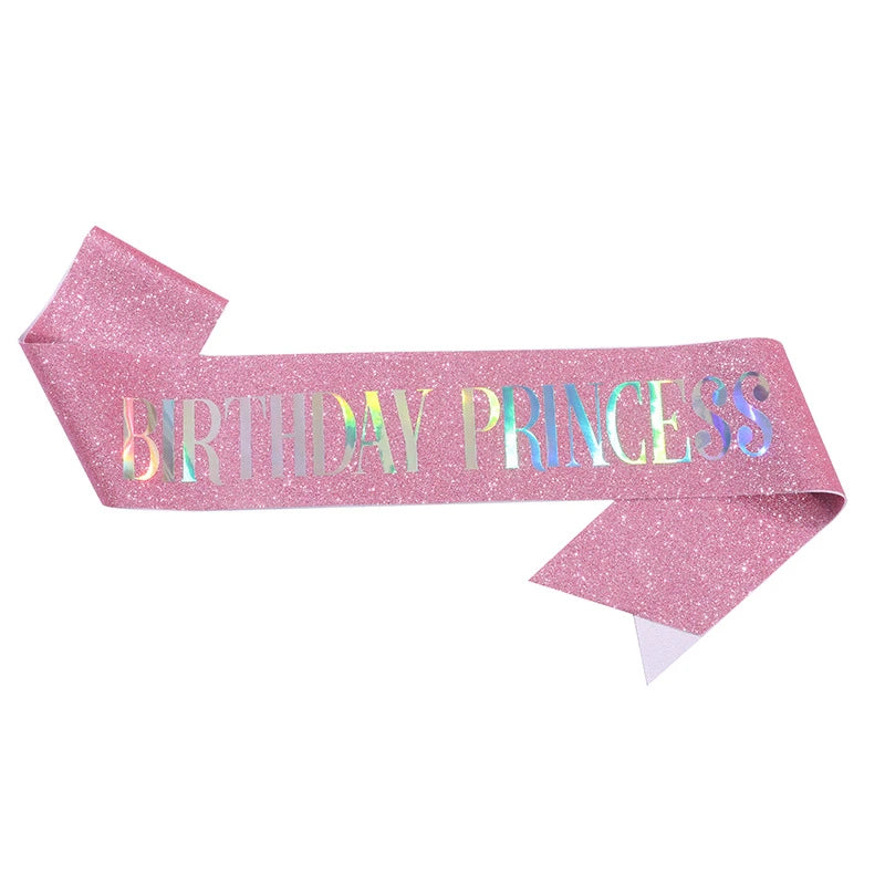 Pink Glitter Birthday Princess Sashes | Merthyr Tydfil | Why Not Shop Online