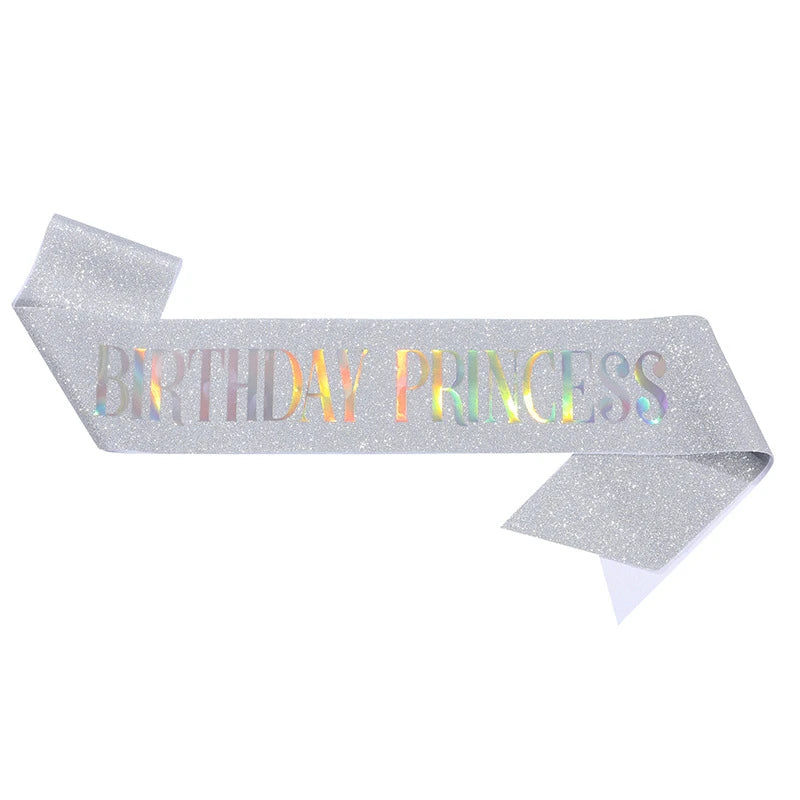 Silver Glitter Birthday Princess Sashes | Merthyr Tydfil | Why Not Shop Online