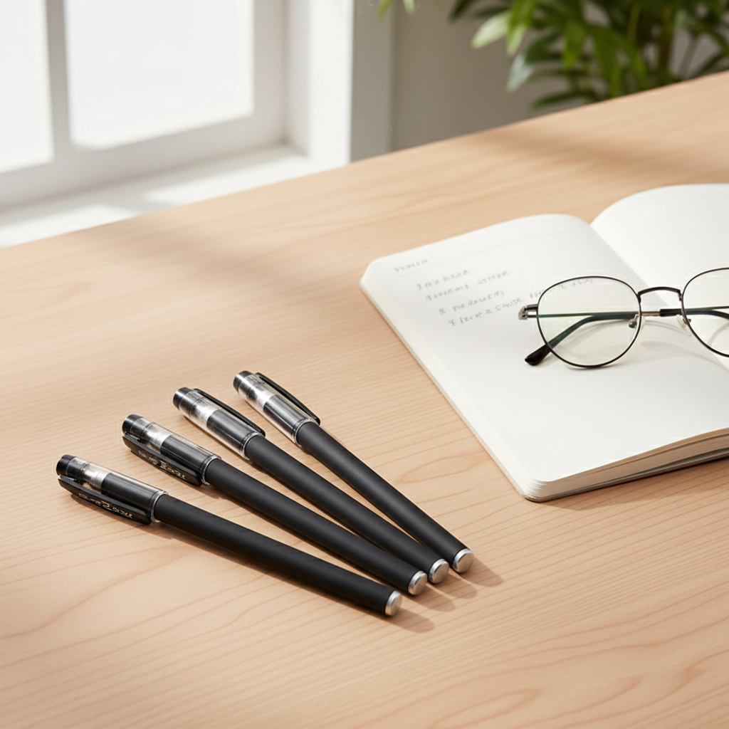 5-Pack Black Gel Pens 0.5mm Bullet Tip for School & Office | Merthyr Tydfil | Why Not Shop Online