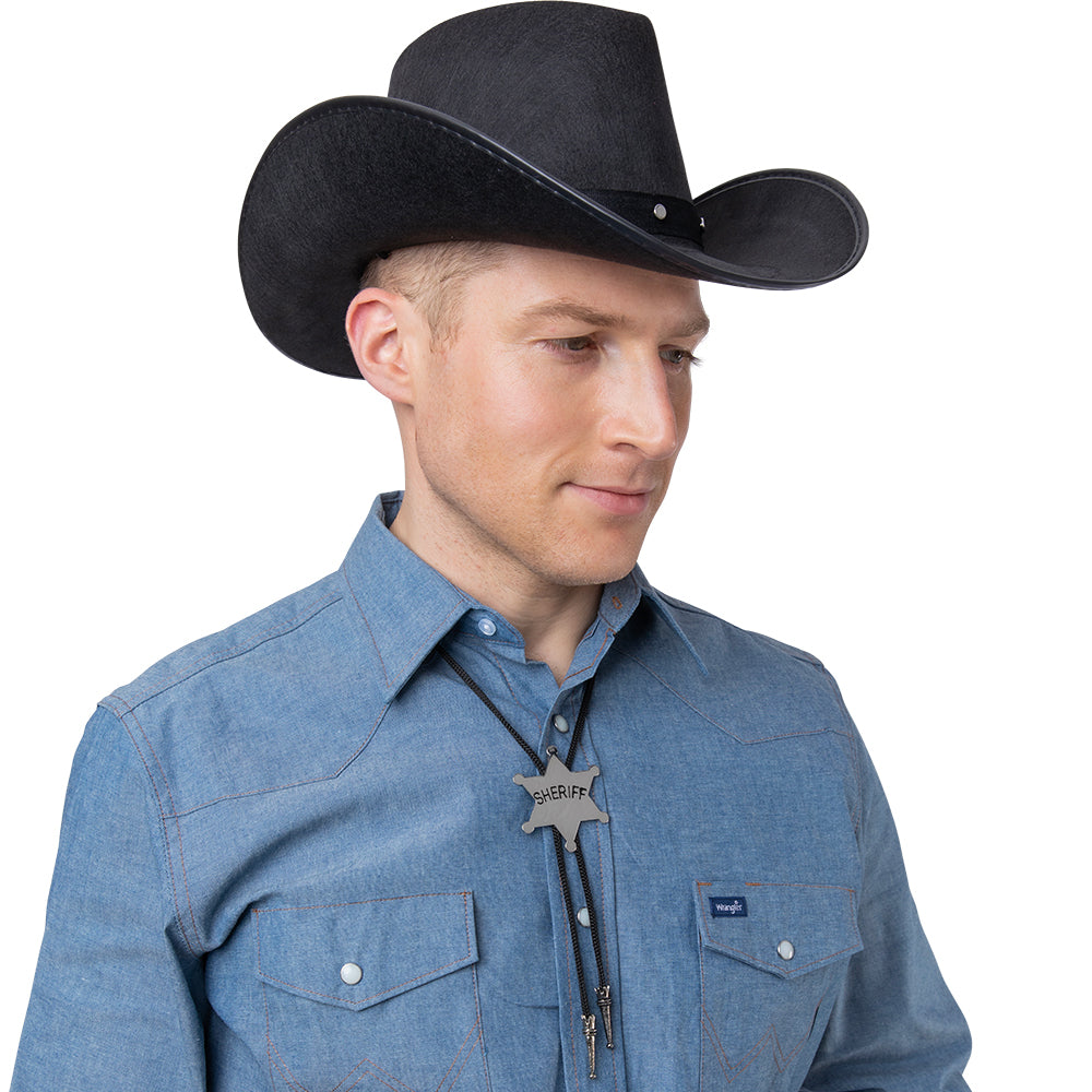 Sheriff Cowboy Bolo Neck Ties Black/Silver | Merthyr Tydfil | Why Not Shop Online
