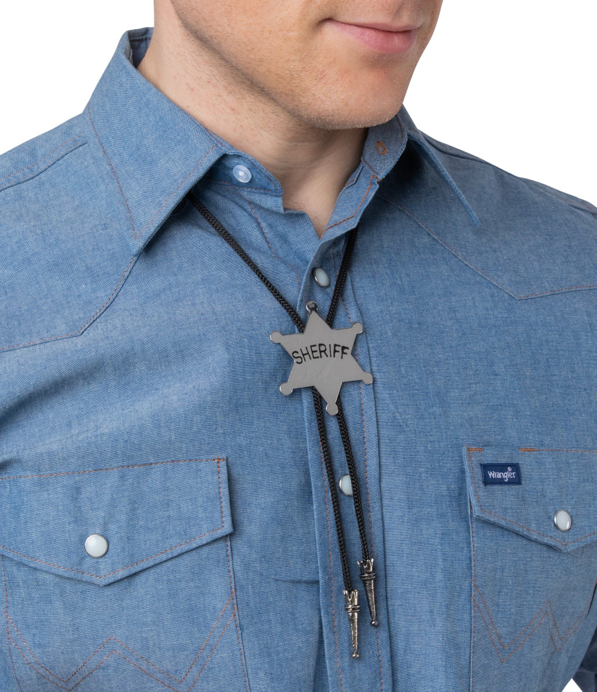 Sheriff Cowboy Bolo Neck Ties Black/Silver | Merthyr Tydfil | Why Not Shop Online