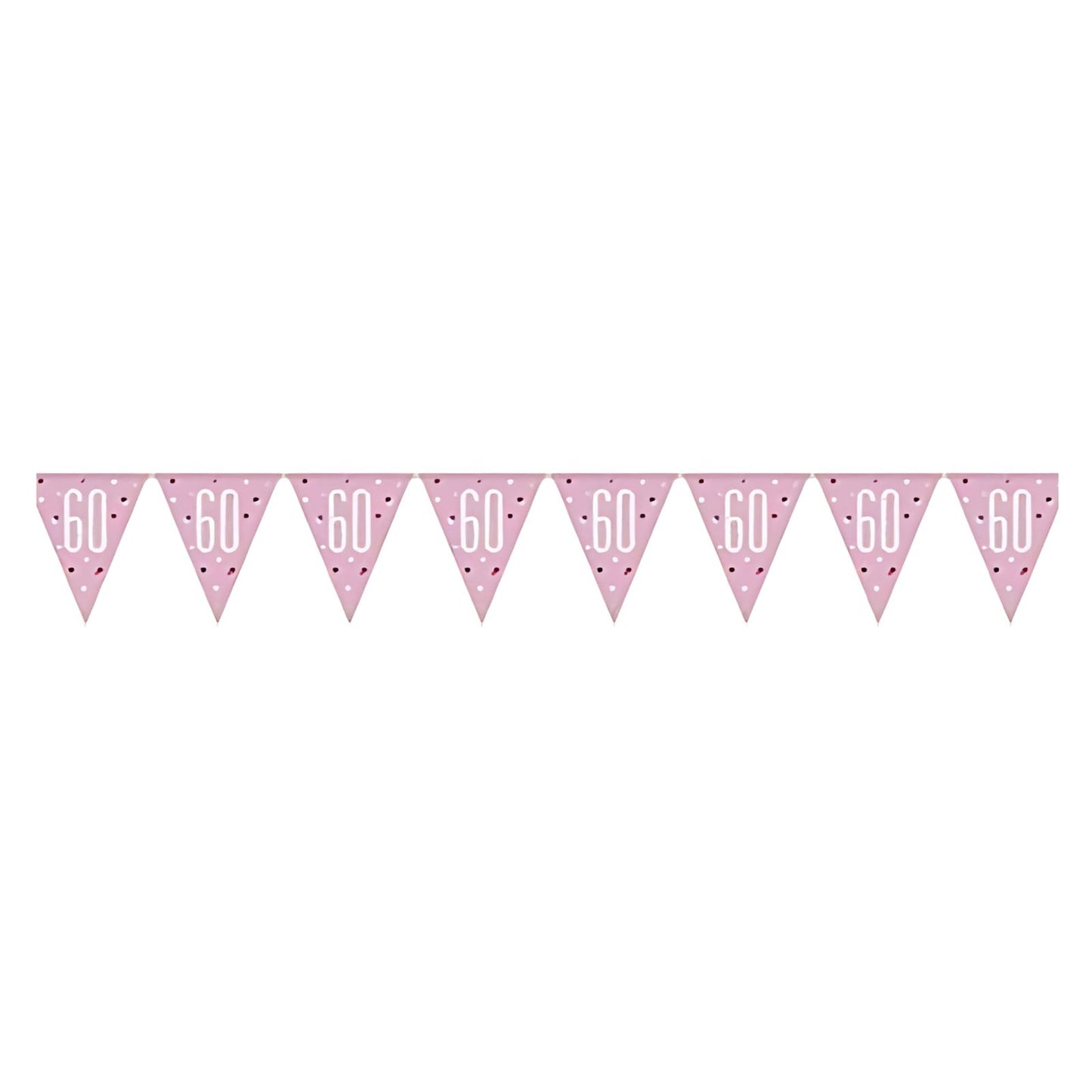 9ft Glitz Pink 60th Flag Banner Bunting | Why Not Shop