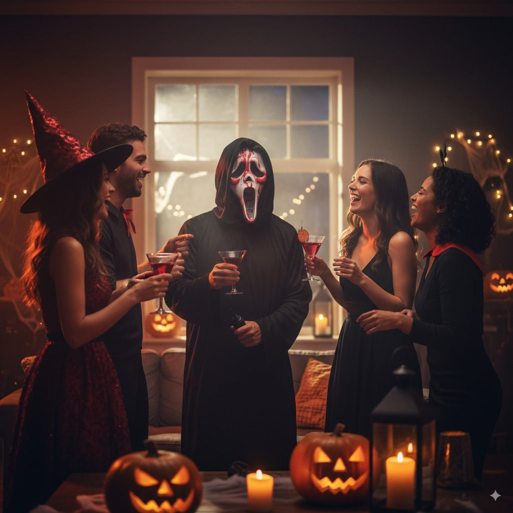 Screaming Ghost Face Mask with Shroud And Blood Pump | Merthyr Tydfil | Why Not Shop Online