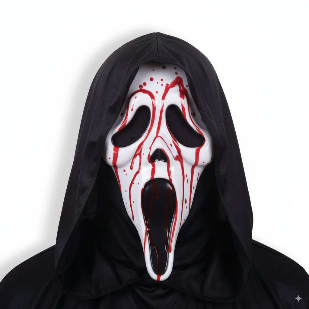 Screaming Ghost Face Mask with Shroud And Blood Pump | Merthyr Tydfil | Why Not Shop Online