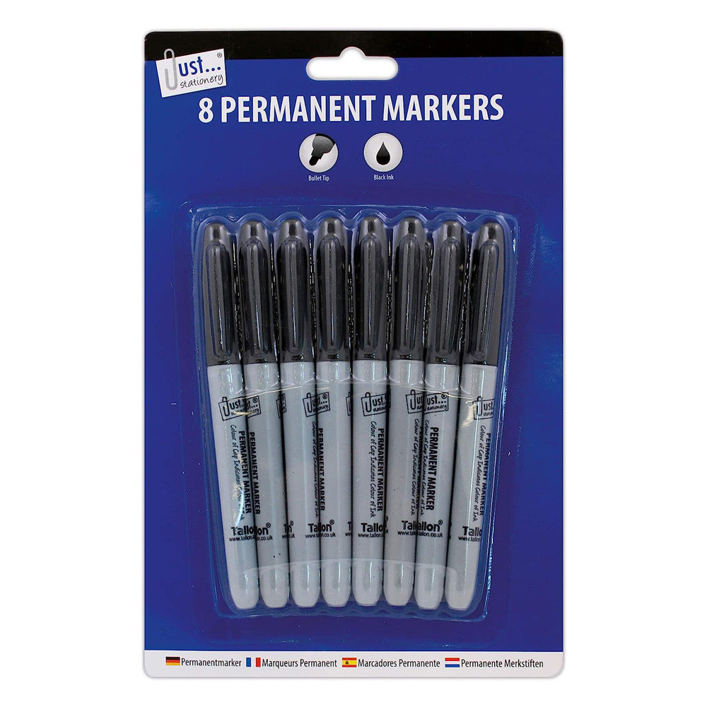 Black Permanent Markers Pack of 8 | Merthyr Tydfil | Why Not Shop Online