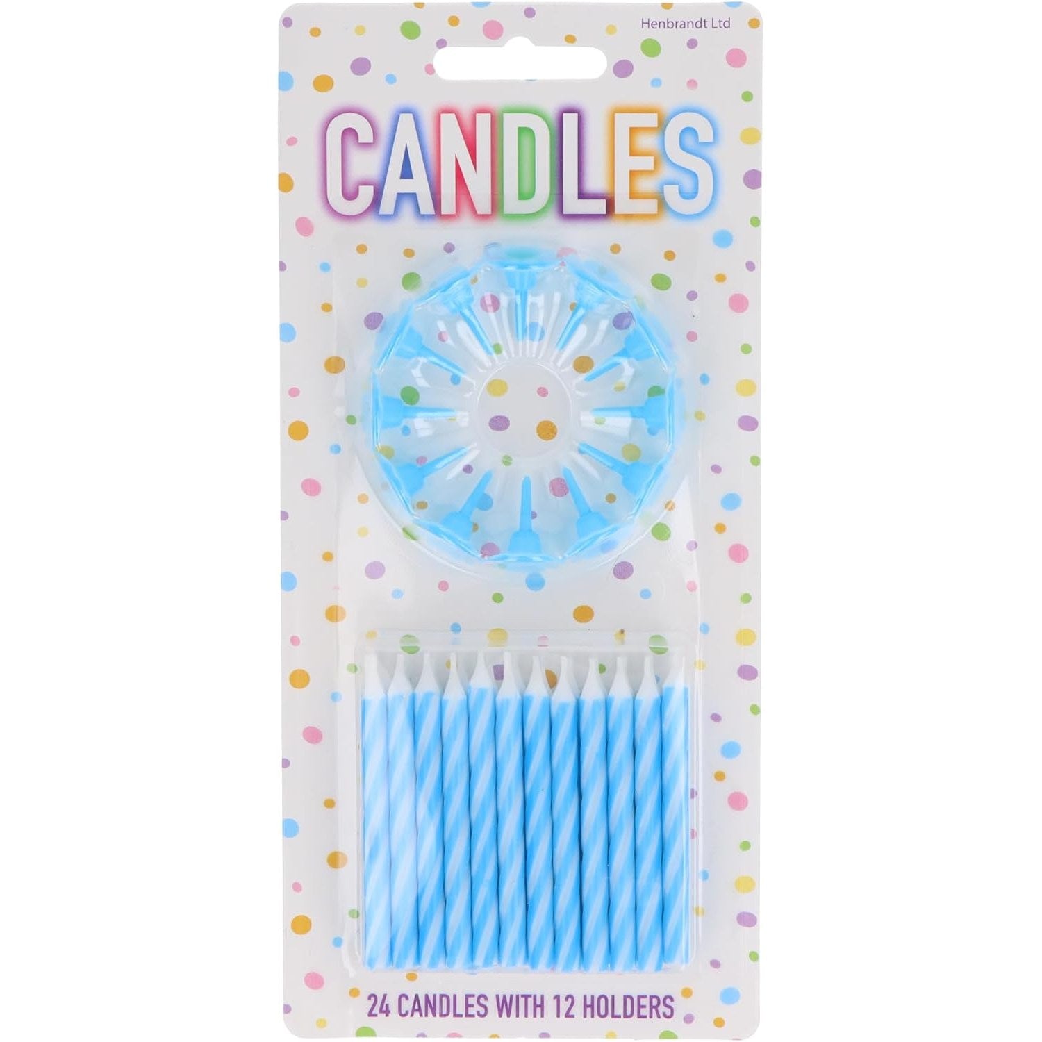 Party Candles 24 With 12 Holders 6cm - Blue | Merthyr Tydfil | Why Not Shop Online