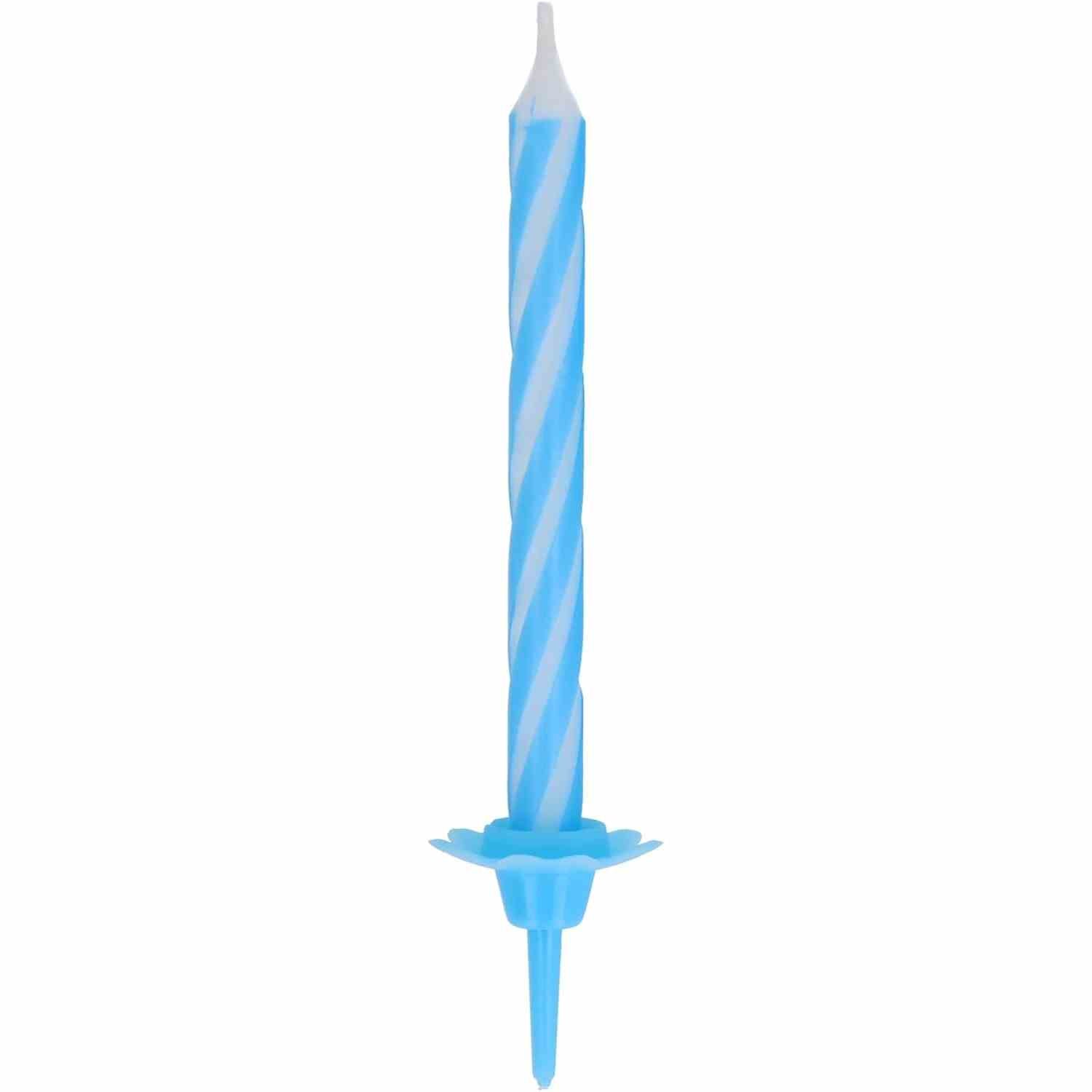 Party Candles 24 With 12 Holders 6cm - Blue | Merthyr Tydfil | Why Not Shop Online