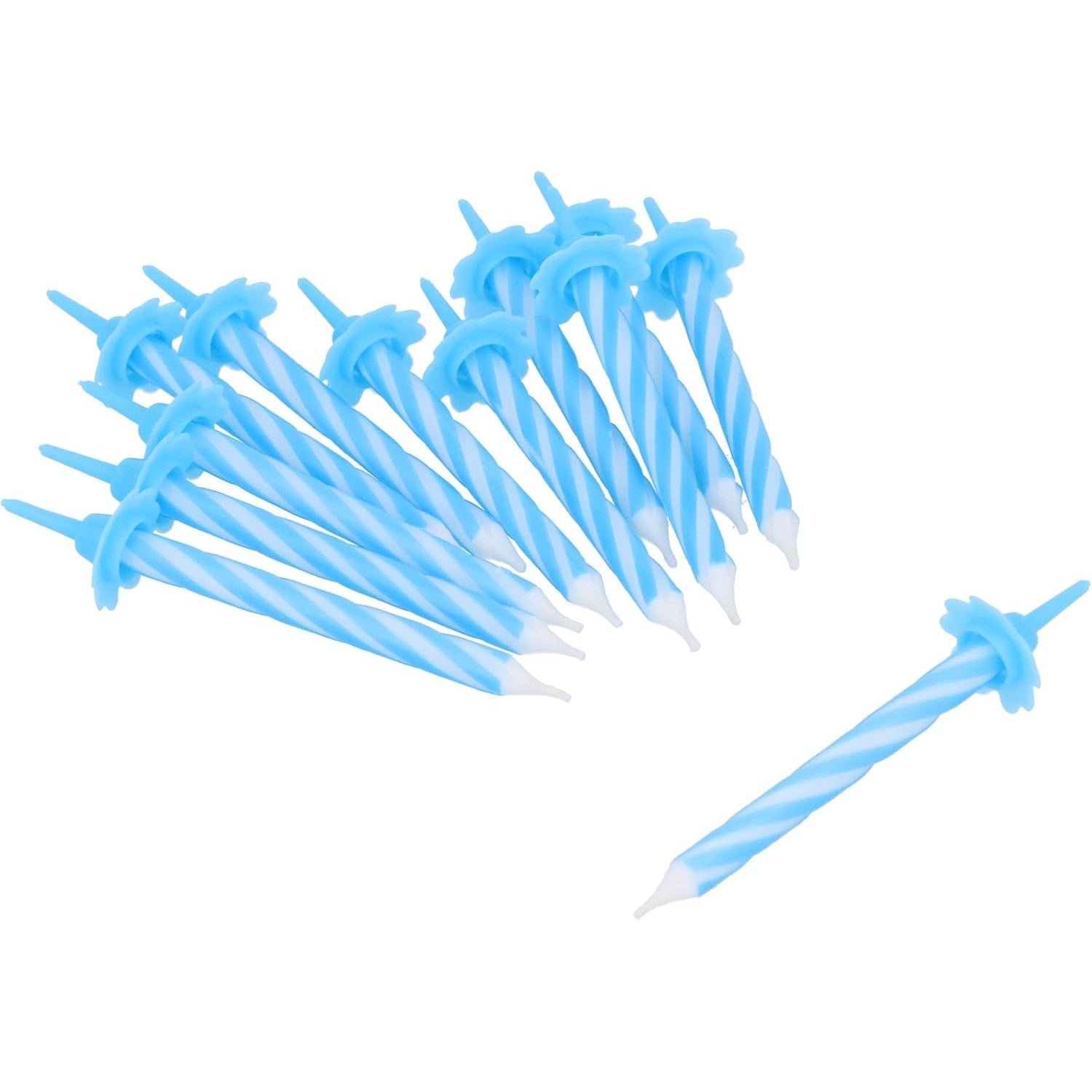 Party Candles 24 With 12 Holders 6cm - Blue | Merthyr Tydfil | Why Not Shop Online