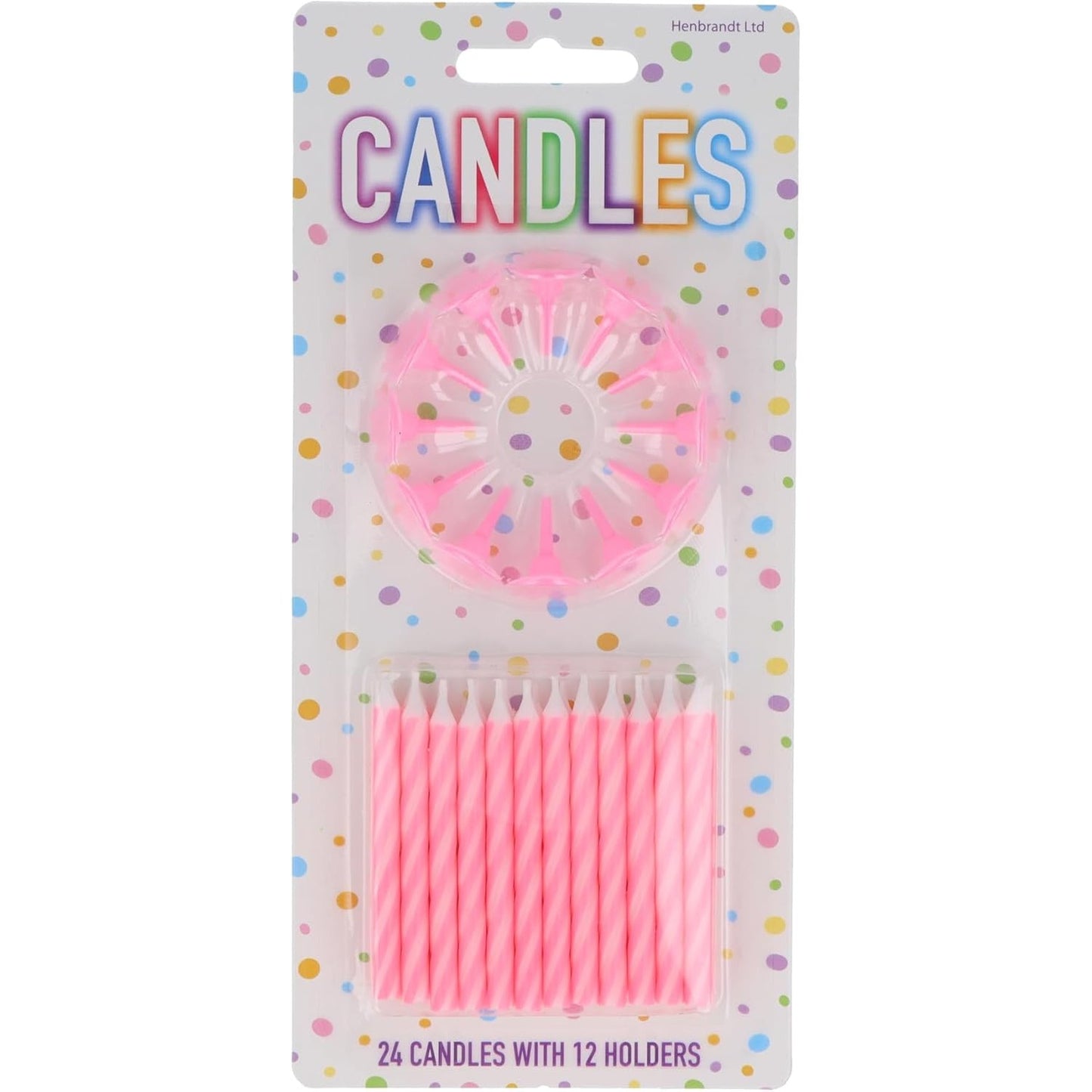 Party Candles 24 With 12 Holders 6cm - Pink | Merthyr Tydfil | Why Not Shop Online