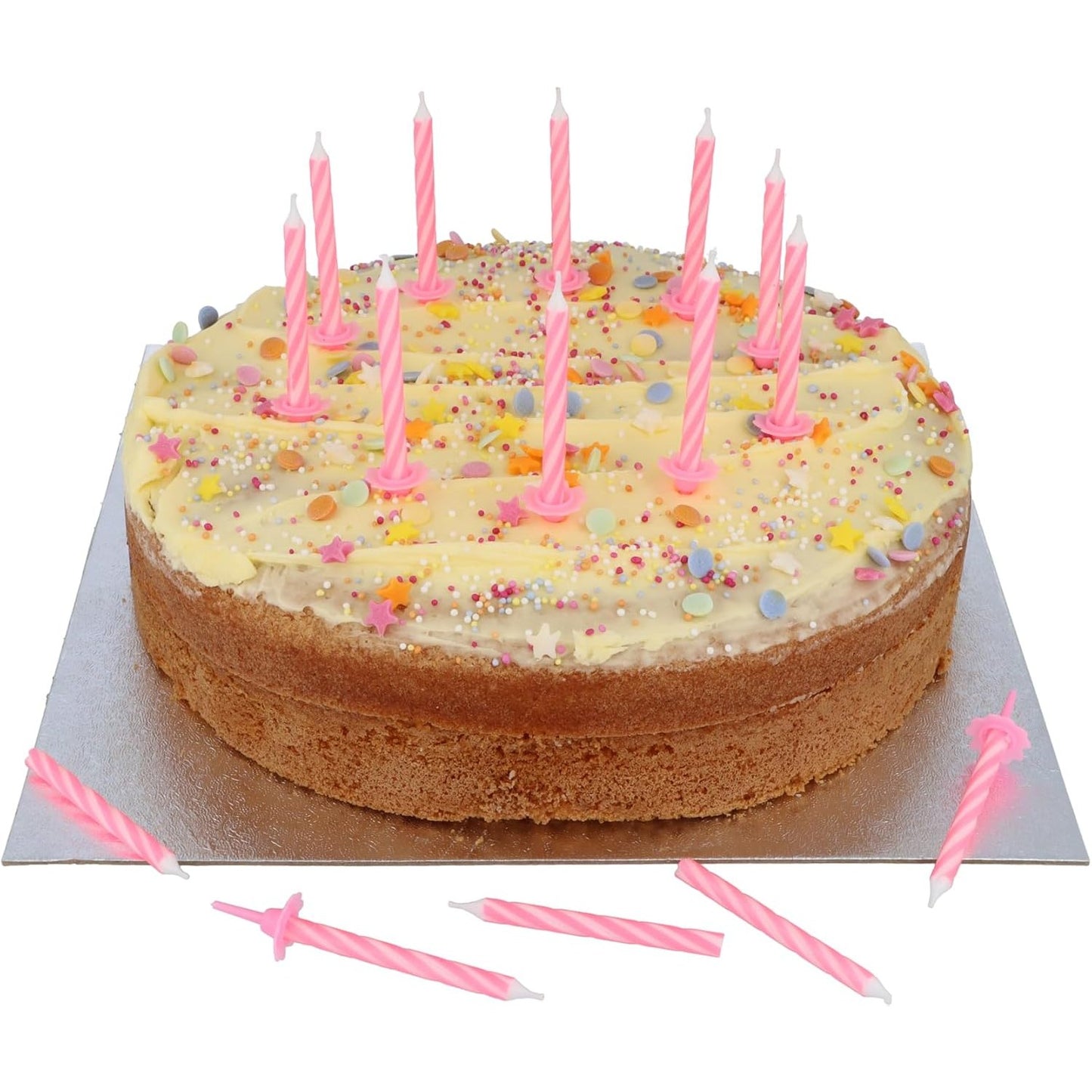 Party Candles 24 With 12 Holders 6cm - Pink | Merthyr Tydfil | Why Not Shop Online