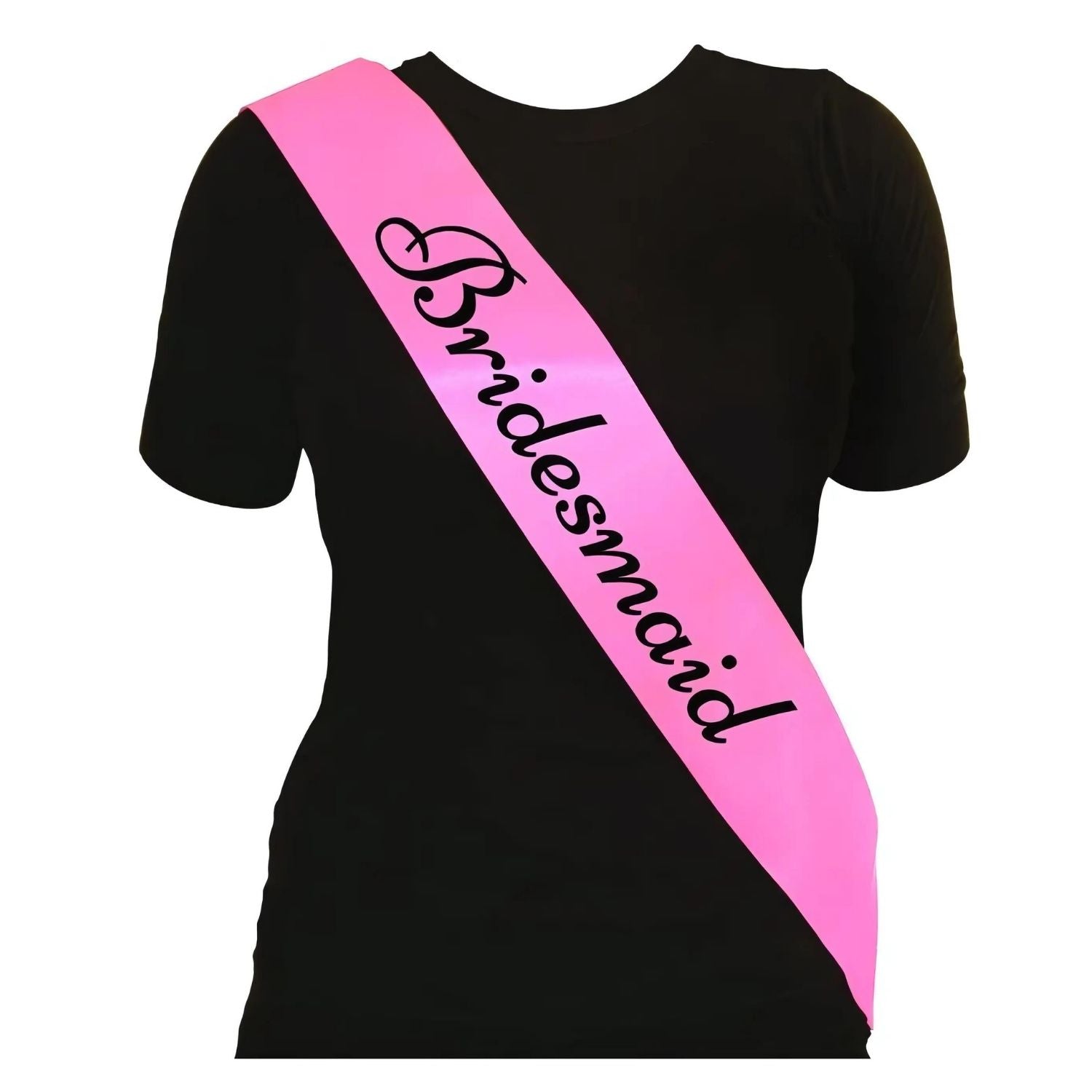 Pink Bridesmaid Sashes With Black Writing | Why Not Shop
