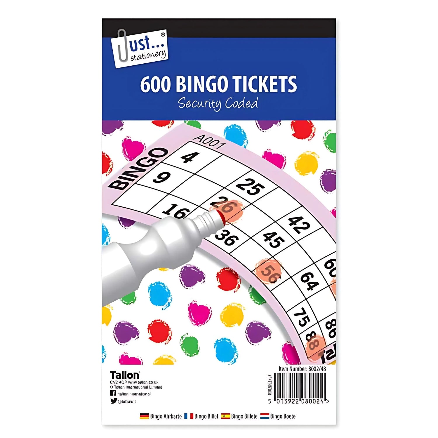 Security Coded Bingo Tickets Pack of 600 | Why Not Shop