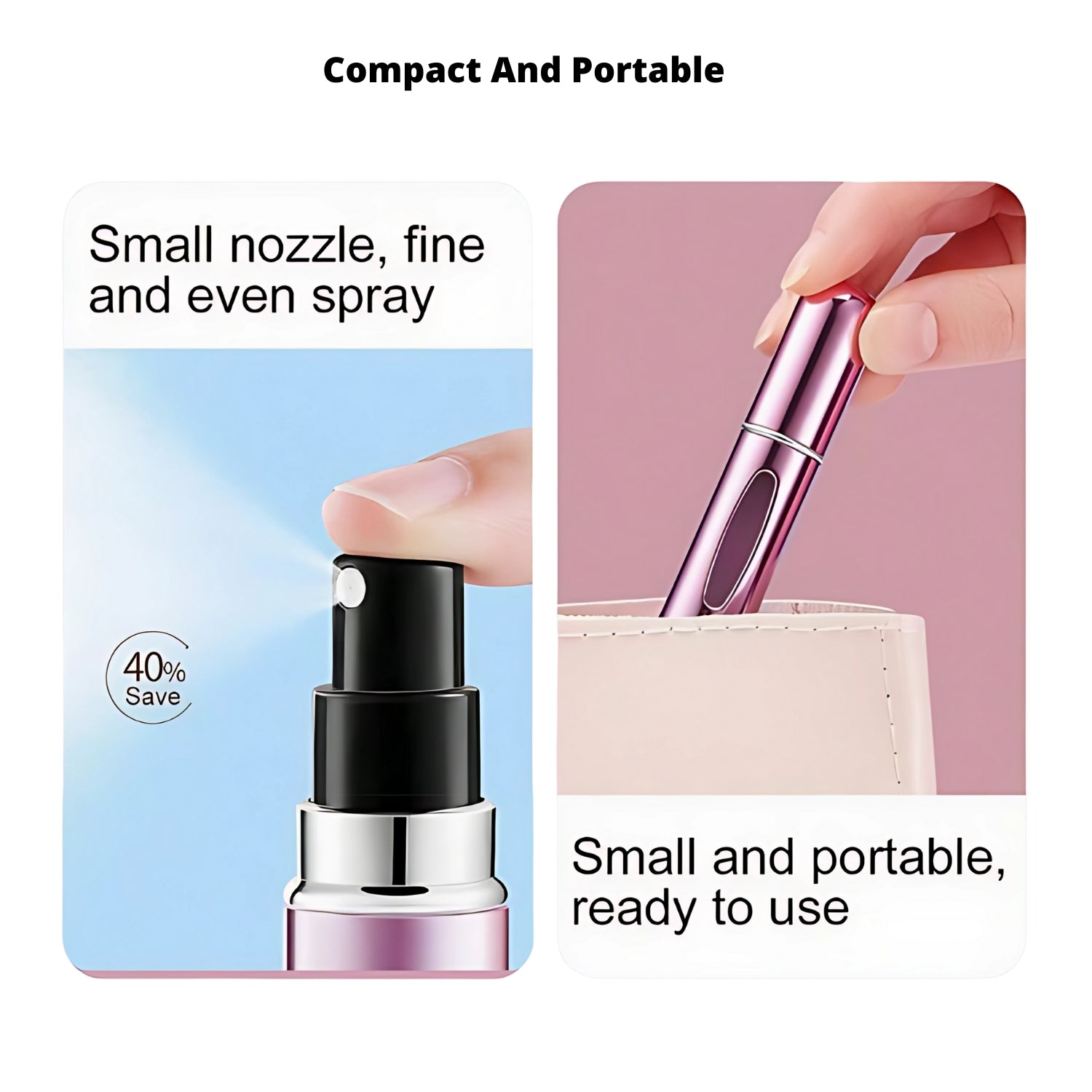 Portable Mini Refillable Perfume Spray Bottle Atomiser 5ml Metallic Pink | Merthyr Tydfil | Why Not Shop Online