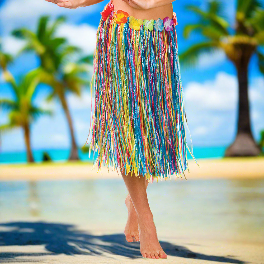 Unisex Hawaiian Hula Skirts Multi-Coloured 60cm Long | Why Not Shop