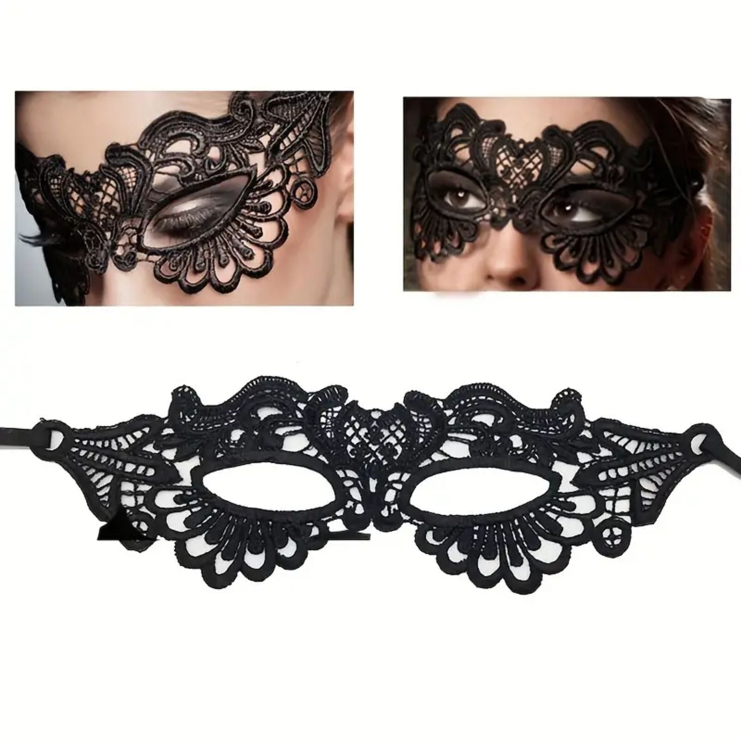 Womens Black Lace Gothic Half Eye Mask | Why Not Shop