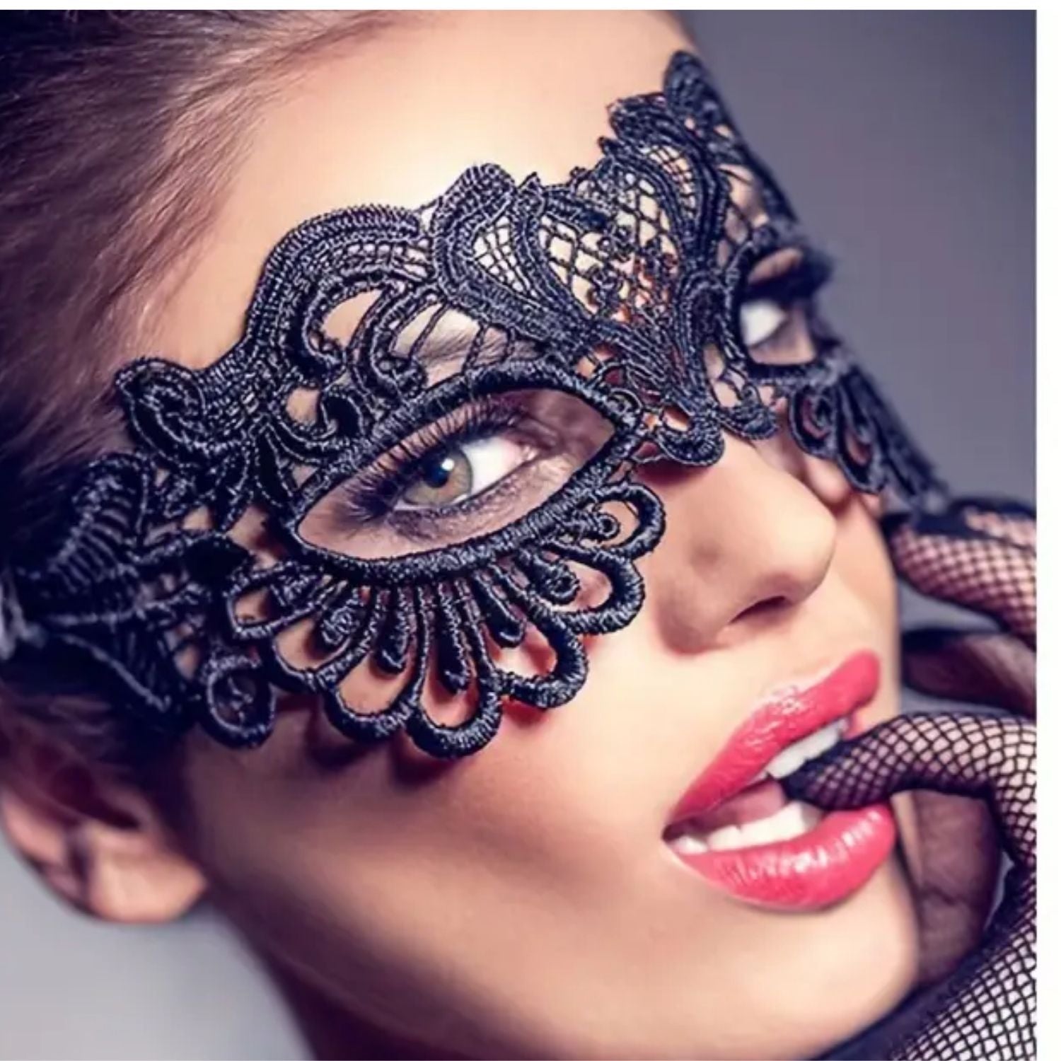 Womens Black Lace Gothic Half Eye Mask | Why Not Shop