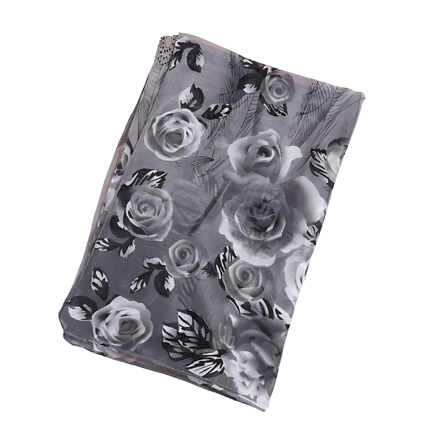 Womens Floral Print Chiffon Scarf Grey | Why Not Shop