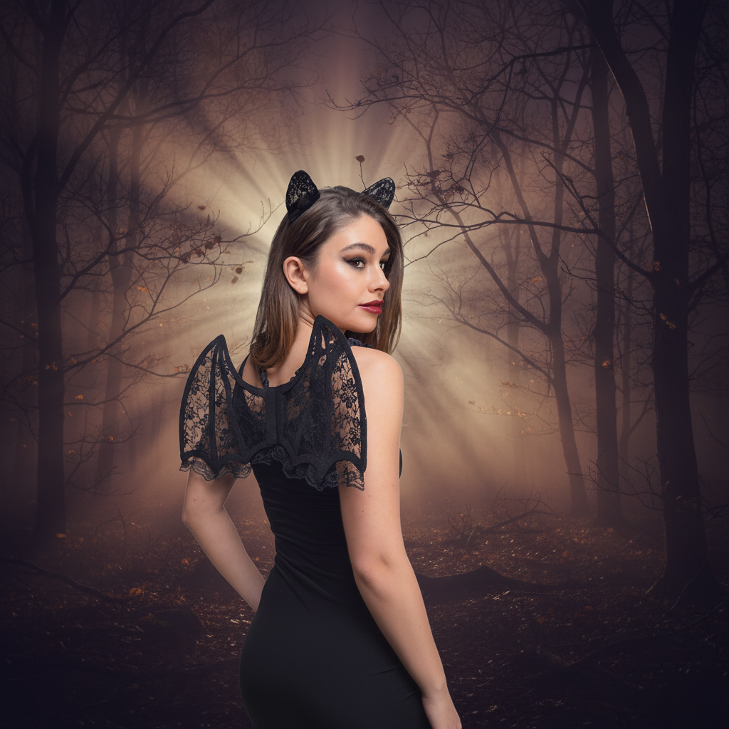 Adults Black Lace Bat Wings & Ears Set | Merthyr Tydfil | Why Not Shop Online