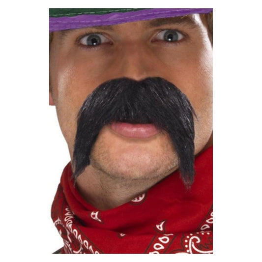 Black Big & Bushy Gringo Cowboy Mexican Moustache
