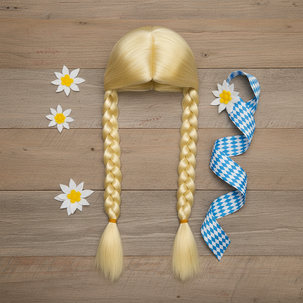 Oktoberfest Beer Girl Plaited Fancy Dress Wig Blonde | Merthyr Tydfil | Why Not Shop Online