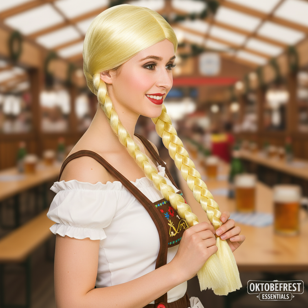 Oktoberfest Beer Girl Plaited Fancy Dress Wig Blonde | Merthyr Tydfil | Why Not Shop Online