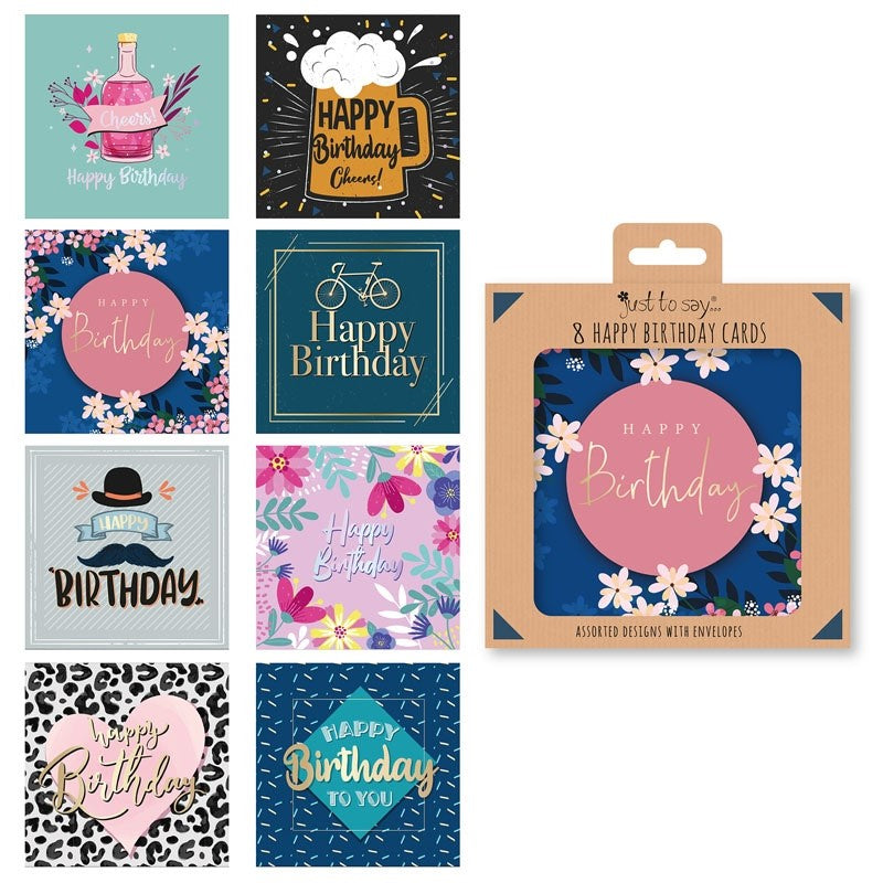 8 Floral Assorted Birthday Cards Box | Merthyr Tydfil | Why Not Shop Online