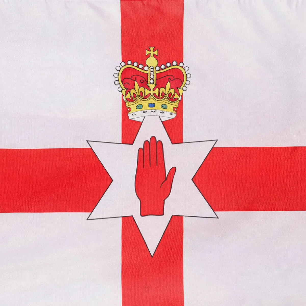 Close-up view of Ulster Flag design and fabric