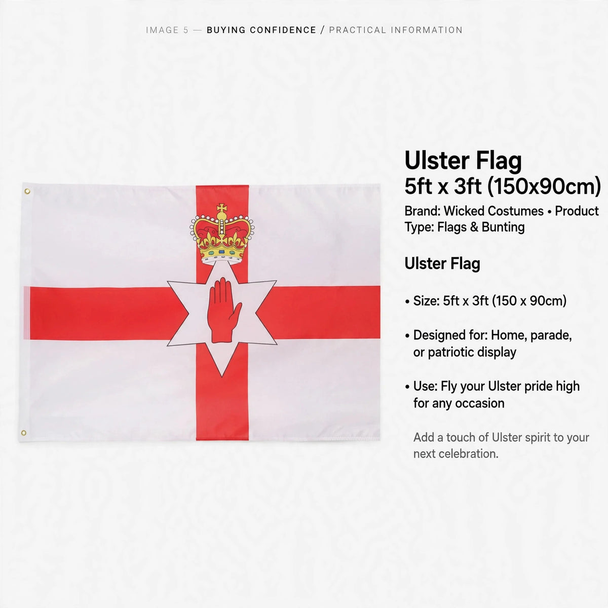 Ulster Flag suitable for home decoration and special events