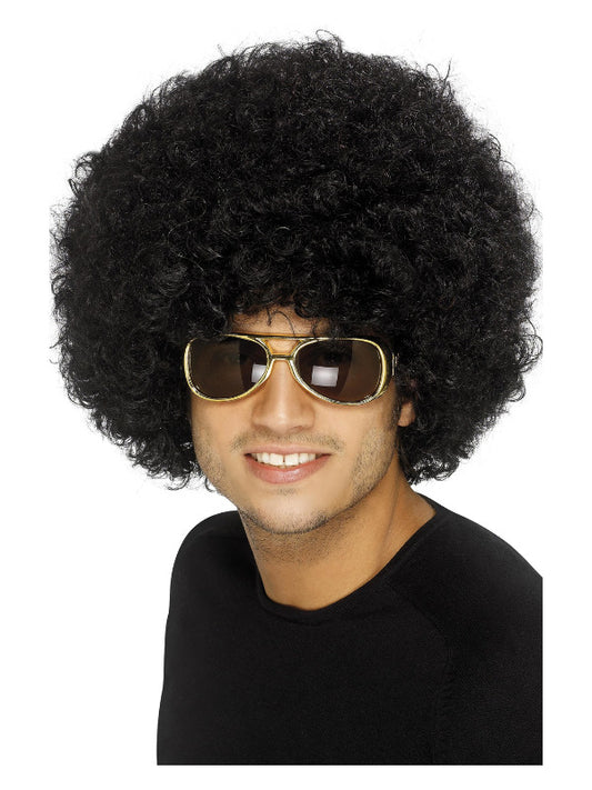 Unisex 70s Funky Afro Wig, Black by Smiffys 42017
