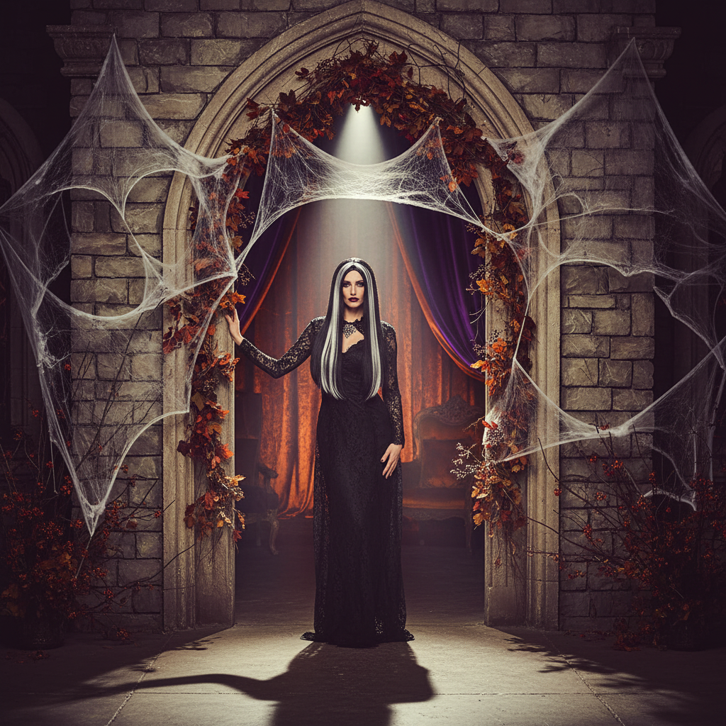 Womens Long Morticia Wig Black And White | Merthyr Tydfil | Why Not Shop Online