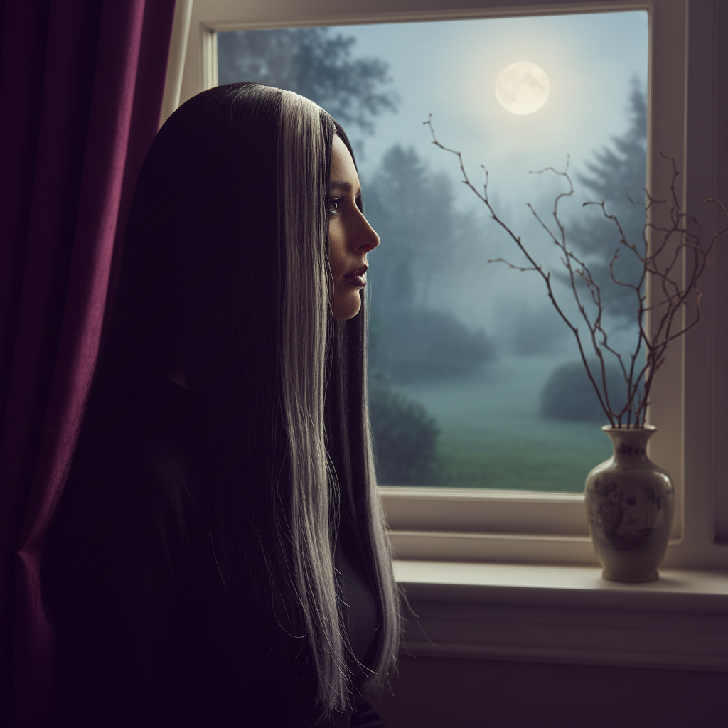 Womens Long Morticia Wig Black And White | Merthyr Tydfil | Why Not Shop Online
