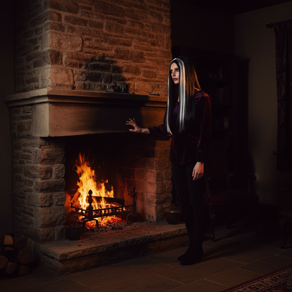 Womens Long Morticia Wig Black And White | Merthyr Tydfil | Why Not Shop Online