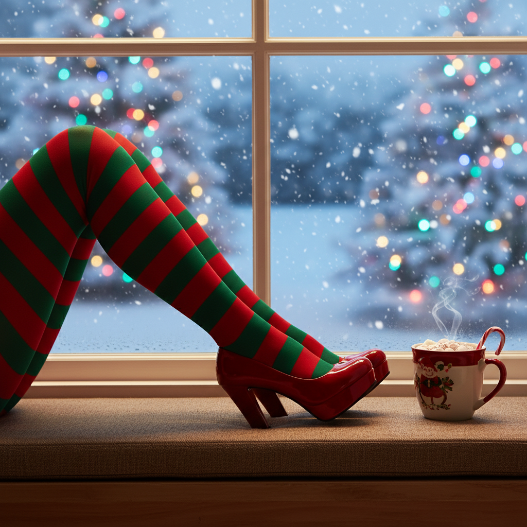 Womens Red And Green Striped Tights | Merthyr Tydfil | Why Not Shop Online