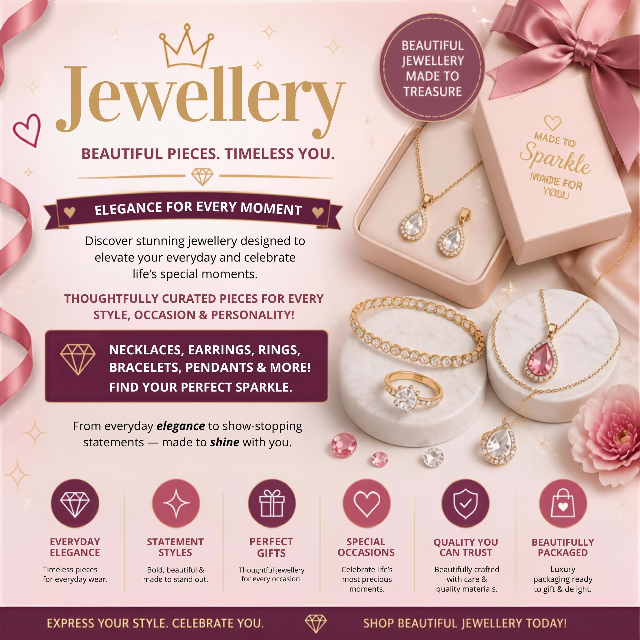 Shop Jewellery: Necklaces, Earrings, Bracelets & Rings — Why Not Shop
