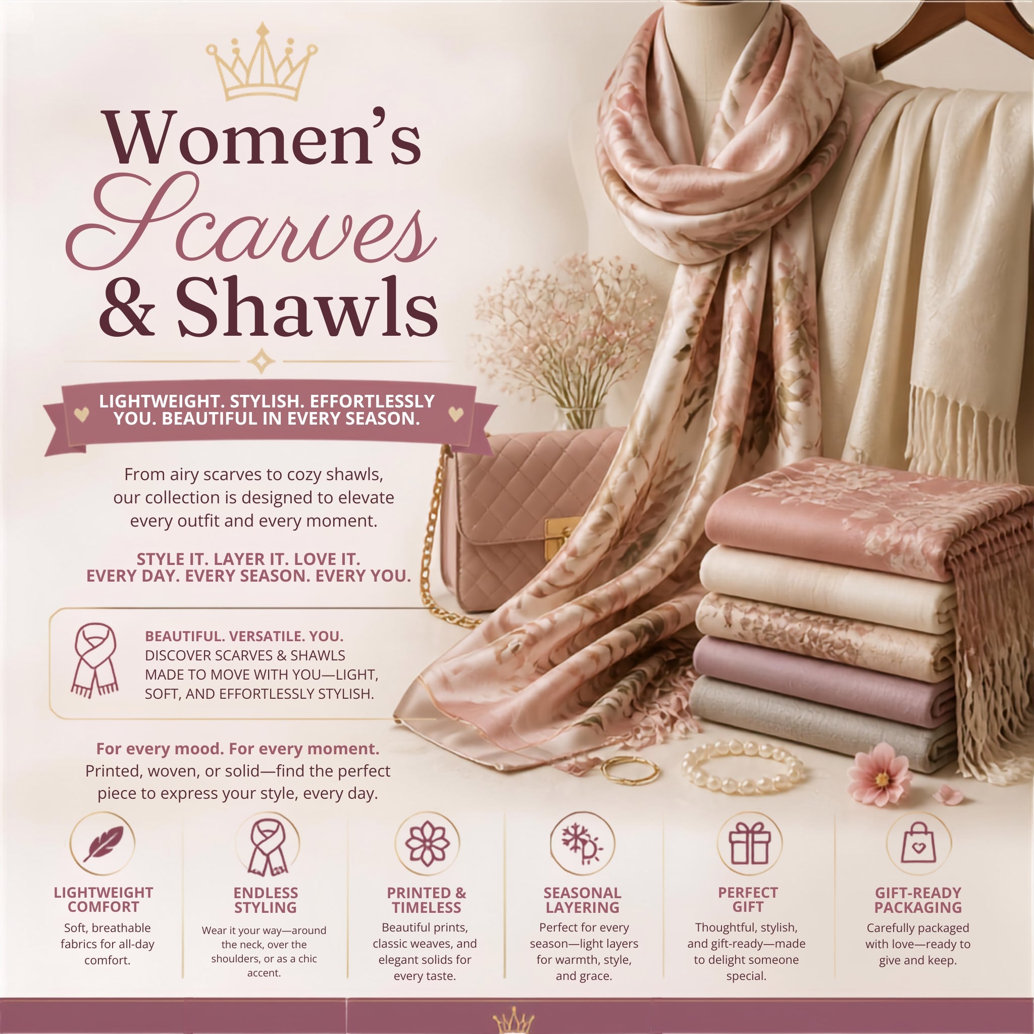 Shop Women's Scarves & Shawls: Silk, Pashmina & Knitted Wraps — Why Not Shop