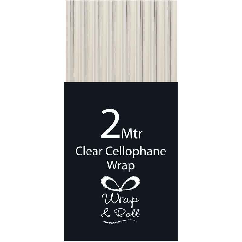 2M Roll Clear Cellophane Wrap by Wrap & Roll - product packaging