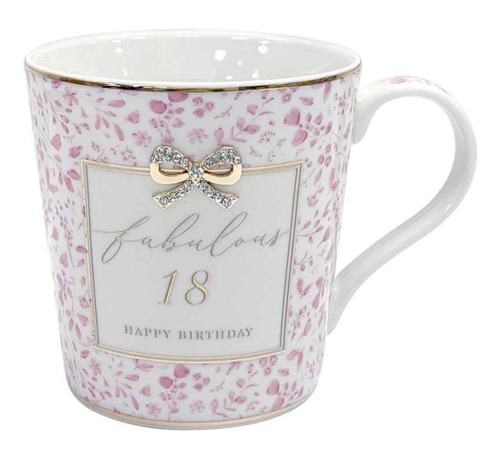 Madelaine Fabulous 18 18th Birthday Boxed Gift Mug With Diamante Bow | Merthyr Tydfil | Why Not Shop Online