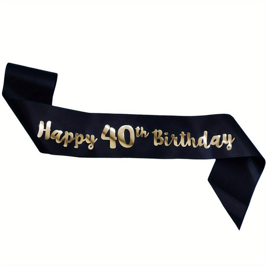 Black And Gold 40th Birthday Sash | Merthyr Tydfil | Why Not Shop Online