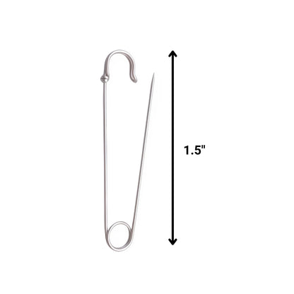Silver Heavy Duty Extra Large Safety Pins Pack of 5 1.5"