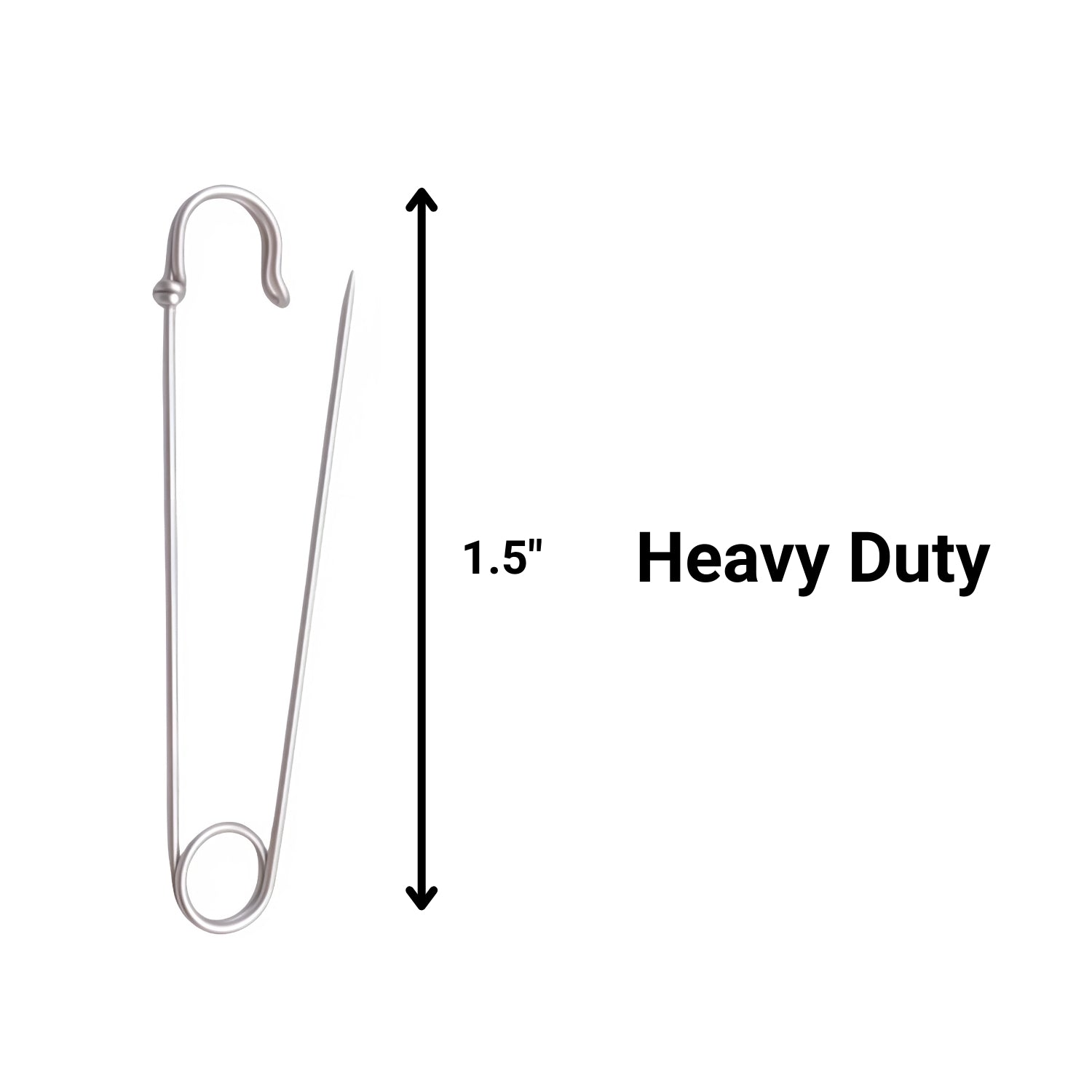 Silver Heavy Duty Extra Large Safety Pins Pack of 5 1.5" | Merthyr Tydfil | Why Not Shop Online