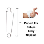 Silver Heavy Duty Extra Large Safety Pins Pack Of 5 1.5" - Why Not Shop