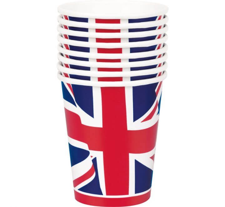 8 Pack 9oz Union Jack Paper Cups | Merthyr Tydfil | Why Not Shop Online