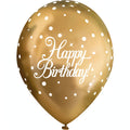 Oaktree 11-inch gold sparkling fizz birthday balloons pack of 6