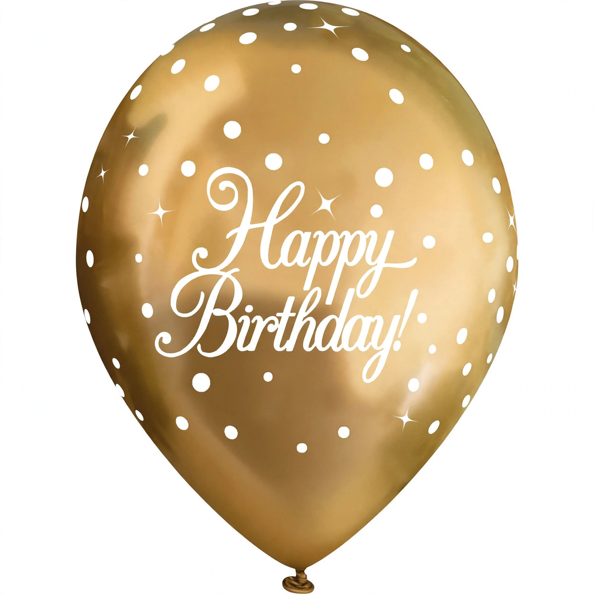 Oaktree 11-inch gold sparkling fizz birthday balloons pack of 6