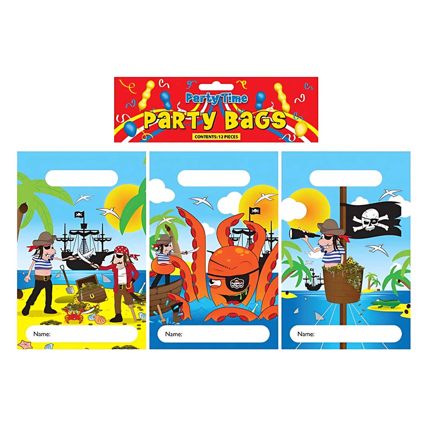 12 Kids Pirate Themed Party Bags 15 X 22cm | Merthyr Tydfil | Why Not Shop Online