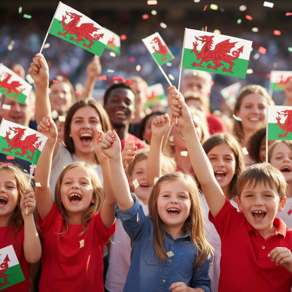 12 Pack Welsh Hand Waving Flags 30x17cm | Merthyr Tydfil | Why Not Shop Online