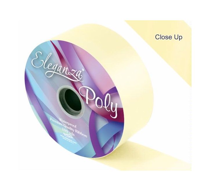 Eleganza Poly Ribbon 50mm x 91m (100yds) Cream