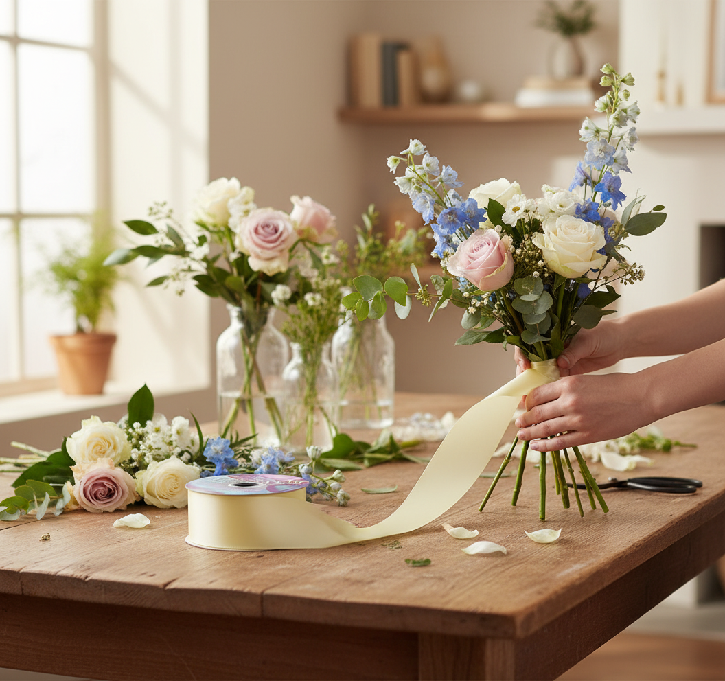 Eleganza Poly Ribbon 50mm x 91m (100yds) Cream