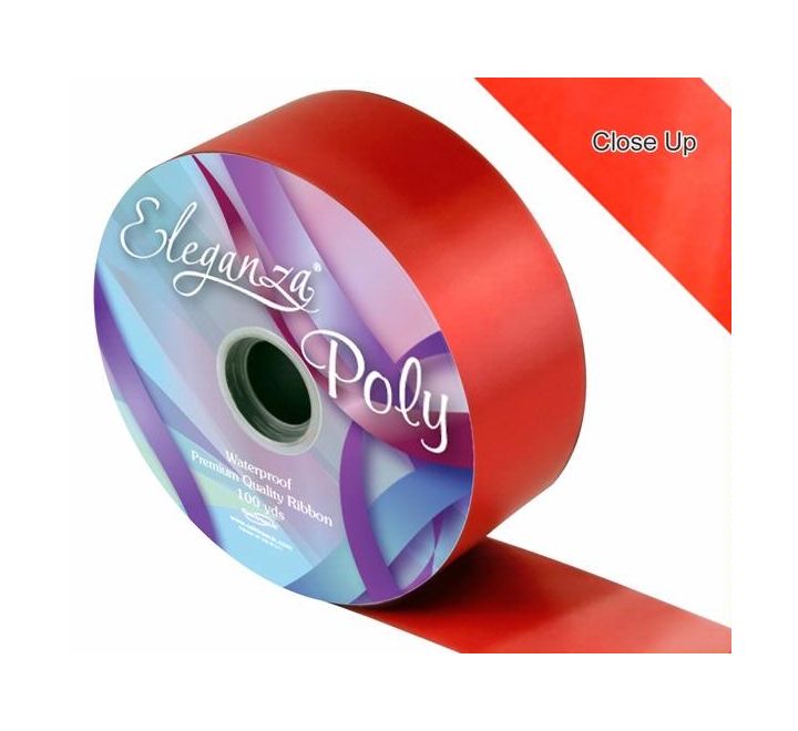 Eleganza Poly Ribbon 50mm x 91m (100yds) Red