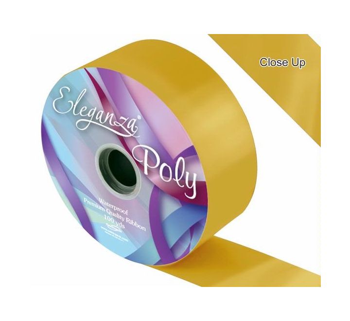 Eleganza Poly Ribbon 50mm x 91m (100yds) Gold